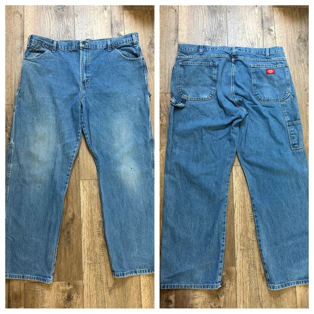 Dickies Men's Carpenter Blue Jeans, Distressed, Typical Wear, 40x30‎